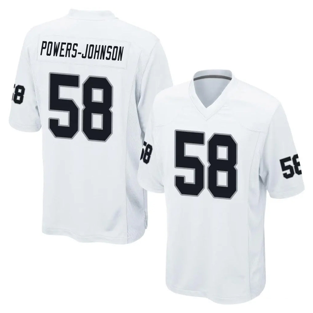Choea LV.Raiders #58 Jackson Powers-Johnson Player White Home Game Stitched Jerseys
