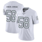 Choea LV.Raiders #58 Jackson Powers-Johnson Player White Limited Color Rush Home Game Stitched Jerseys