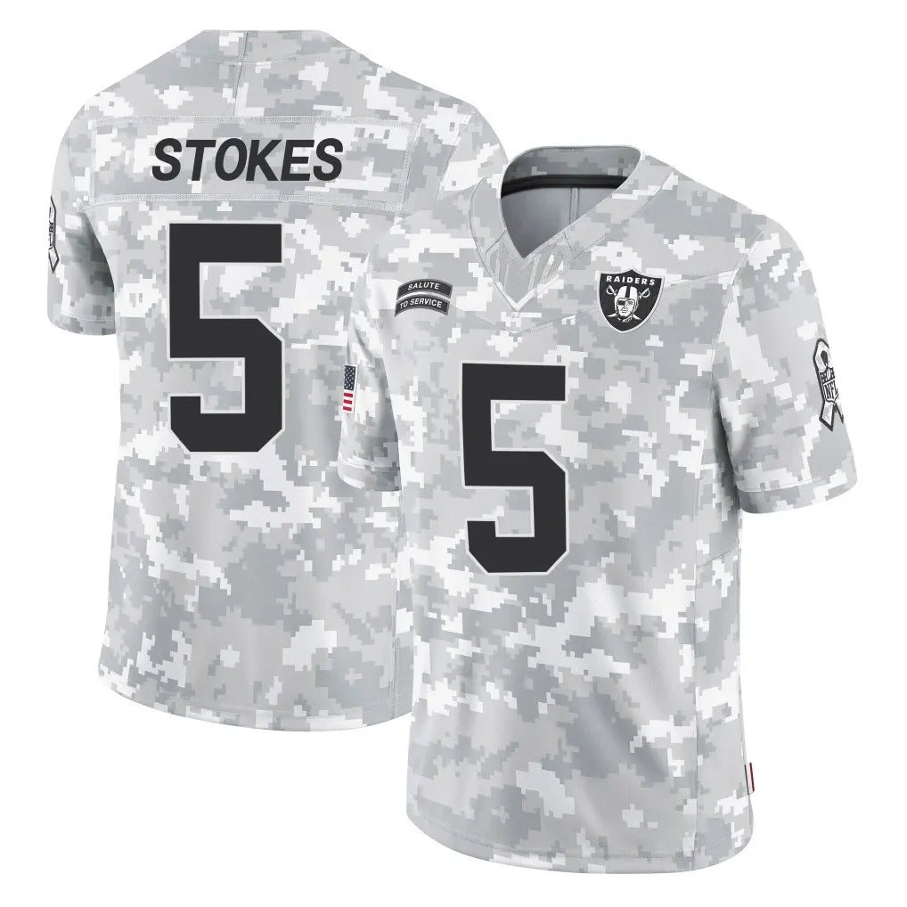 Choea LV.Raiders #5 Eric Stokes Player Arctic Camo Salute To Service Limited Game Stitched Jerseys