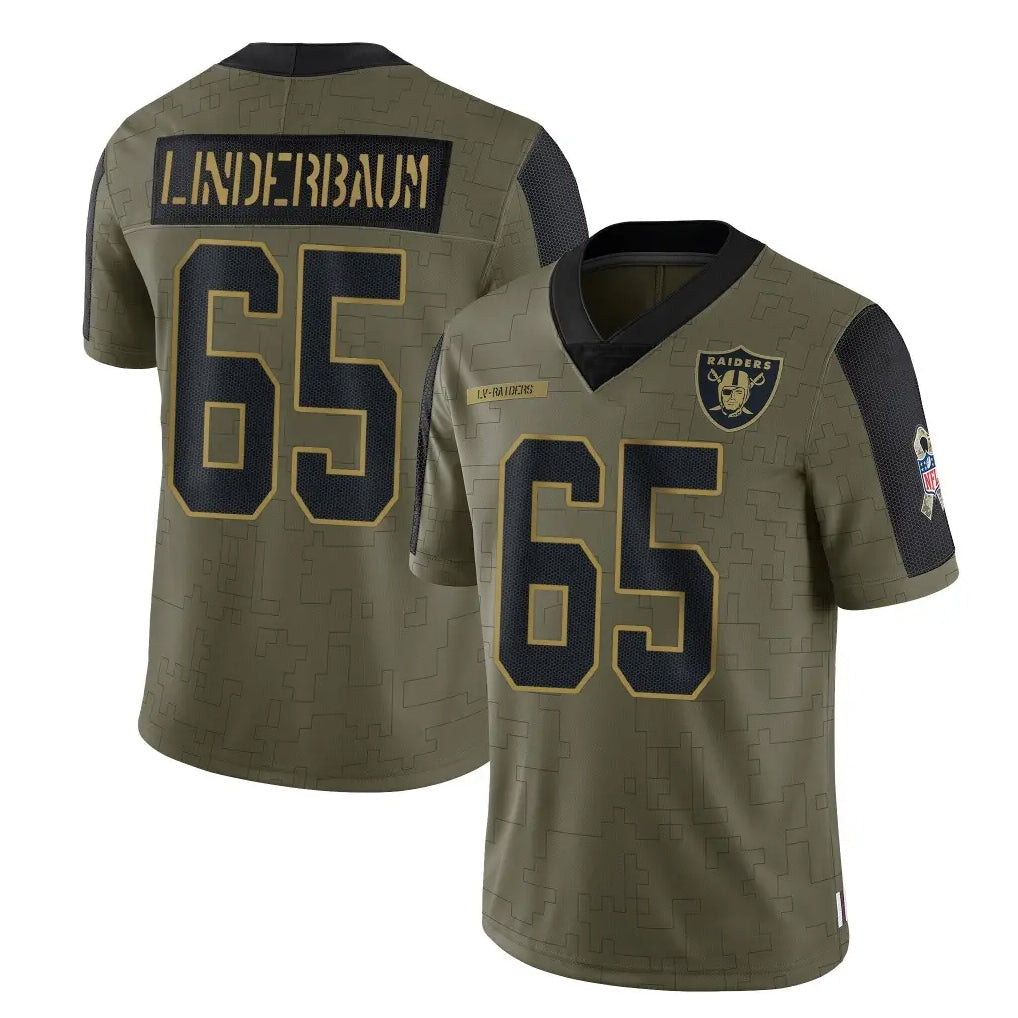 Choea LV.Raiders #65 Tyler Linderbaum Player Olive Salute To Service Limited Game Stitched Jerseys