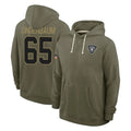 Choea LV.Raiders #65 Tyler Linderbaum Player Olive Salute to Service Pullover Hoodies Limited Stitched Jerseys
