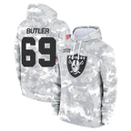 Choea LV.Raiders #69 Adam Butler Player Arctic Camo Salute to Service Hoodies Limited Game Stitched Jerseys