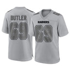 Choea LV.Raiders #69 Adam Butler Player Gray Atmosphere Fashion Limited Game Stitched Jerseys