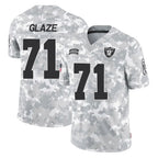 Choea LV.Raiders #71 DJ Glaze Player Arctic Camo Salute To Service Limited Game Stitched Jerseys
