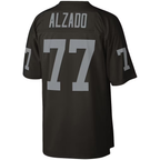 Choea LV.Raiders #77 Lyle Alzado Mitchell & Ness Black Legacy Replica Stitched Puhic  Jersey