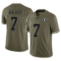 Choea LV.Raiders #7 Quay Walker Player Olive Salute To Service Limited Stitched Jerseys