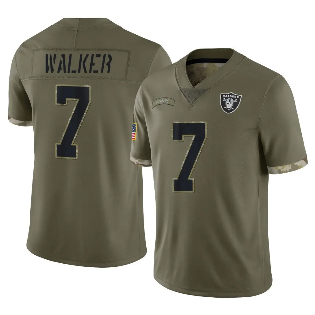 Choea LV.Raiders #7 Quay Walker Player Olive Salute To Service Limited Stitched Jerseys