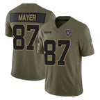 Choea LV.Raiders #87 Michael Mayer Player Olive 2025 Salute To Service Limited Game Stitched Jerseys