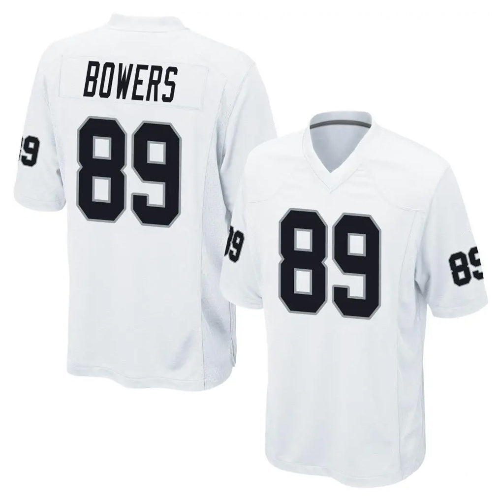 Choea LV.Raiders #89 Brock Bowers Player White Home Game Stitched Jerseys