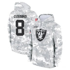Choea LV.Raiders #8 Kirk Cousins Player Arctic Camo Salute to Service Hoodies Limited Game Stitched Jerseys
