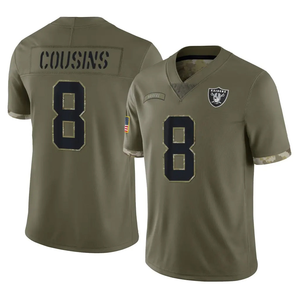 Choea LV.Raiders #8 Kirk Cousins Player Olive Salute To Service Limited Stitched Jerseys