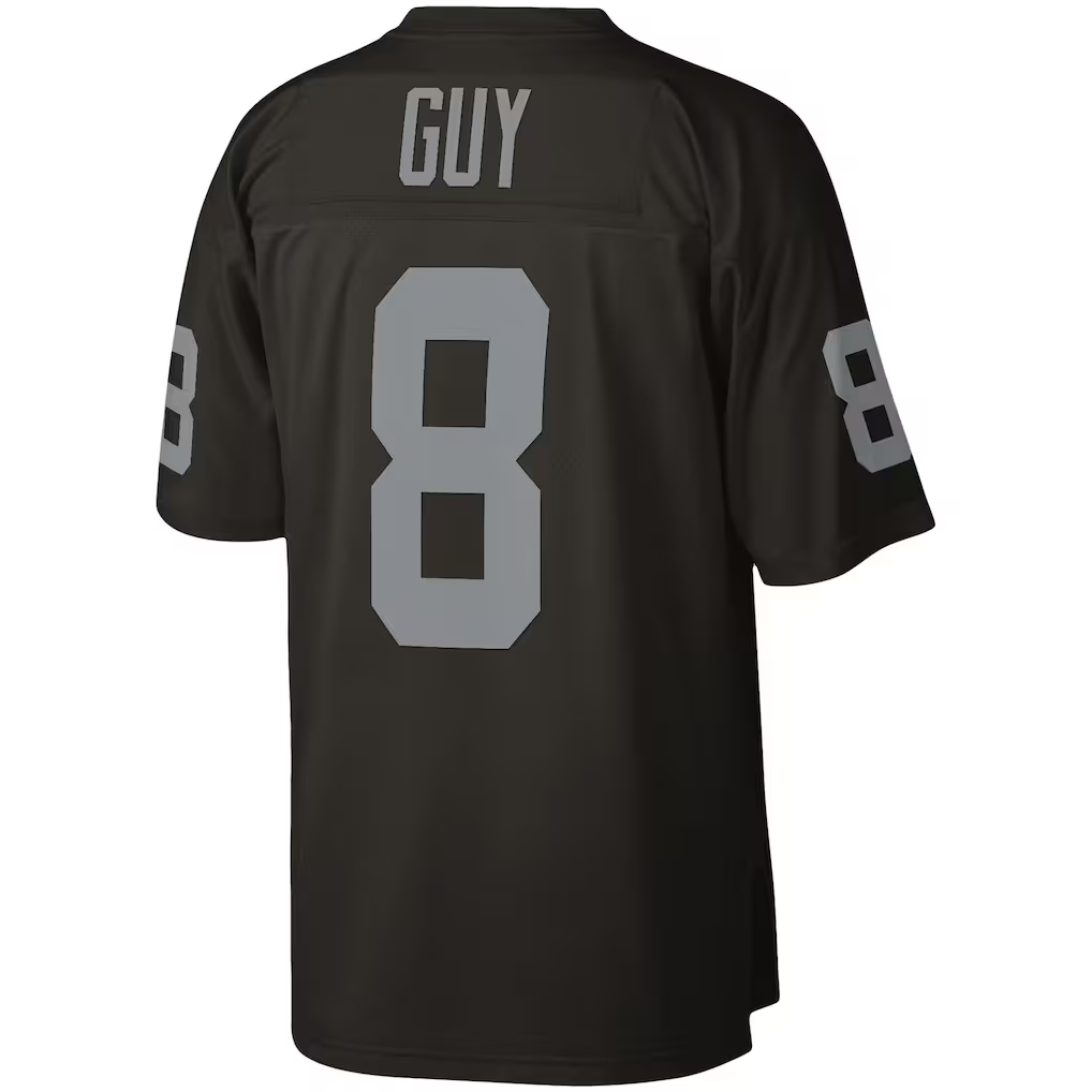 Choea LV.Raiders #8 Ray Guy Mitchell & Ness Black Legacy Replica Jersey