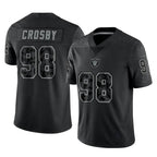 Choea LV.Raiders #98 Maxx Crosby Player Black Reflective Limited Game Stitched Jerseys