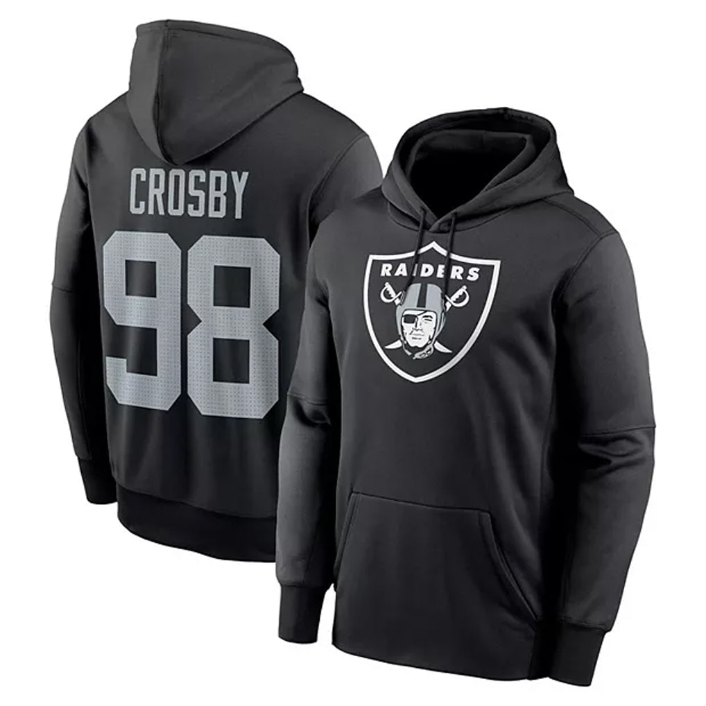 Choea LV.Raiders #98 Maxx Crosby Player Black Salute to Service Hoodies Stitched Jerseys