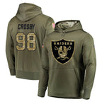 Choea LV.Raiders #98 Maxx Crosby Player Olive Salute to Service Pullover Hoodies Home Game Stitched Jerseys
