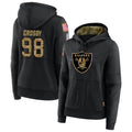 Choea LV.Raiders #98 Maxx Crosby Player Salute to Service Black Hoodies Stitched Jerseys
