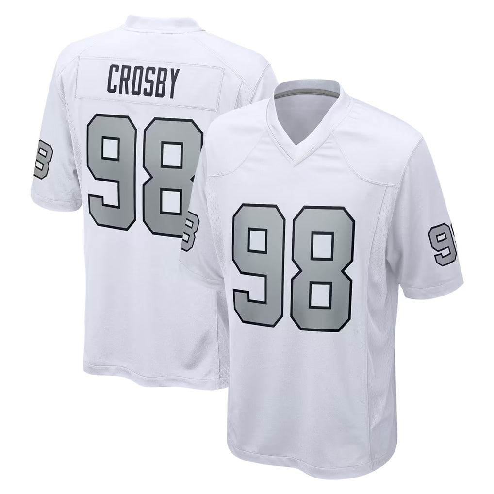 Choea LV.Raiders #98 Maxx Crosby Player White Alternate Home Game Stitched Jerseys