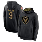 Choea LV.Raiders #9 Jalen Nailor Player Black Salute to Service Hoodies Limited Game Stitched Jerseys