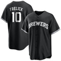 Choea M.Brewers #10 Sal Frelick Player Black Game Home Stitched Jerseys