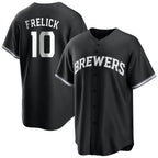 Choea M.Brewers #10 Sal Frelick Player Black Game Home Stitched Jerseys