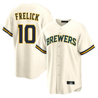 Choea M.Brewers #10 Sal Frelick Player Cream Home Game Stitched Jerseys