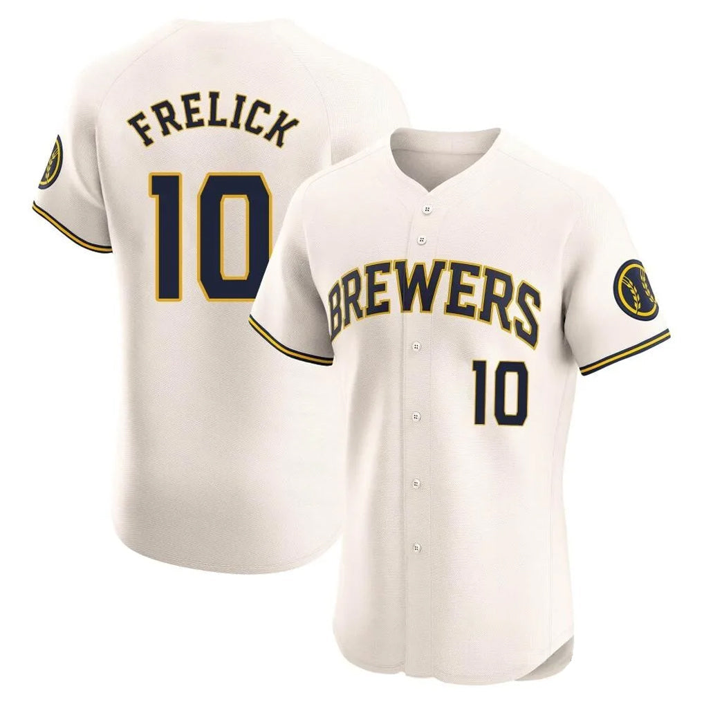 Choea M.Brewers #10 Sal Frelick Player Cream Home Limited Elite Stitched Jerseys