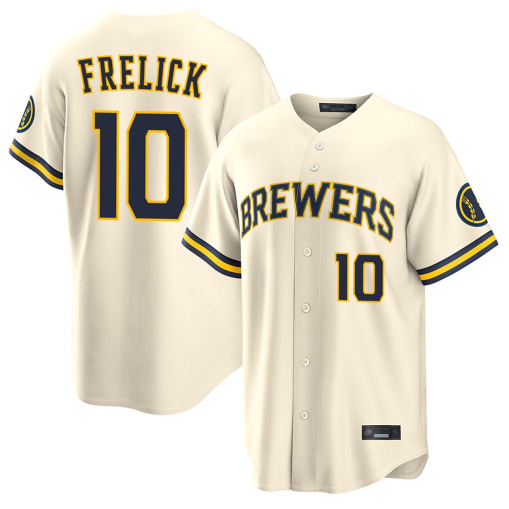 Choea M.Brewers #10 Sal Frelick Player Cream Home Limited Stitched Jerseys