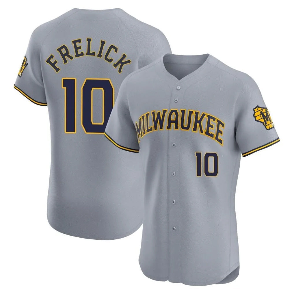 Choea M.Brewers #10 Sal Frelick Player Gray Home Limited Elite Stitched Jerseys