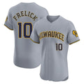 Choea M.Brewers #10 Sal Frelick Player Gray Home Limited Elite Stitched Jerseys