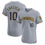 Choea M.Brewers #10 Sal Frelick Player Gray Home Limited Elite Stitched Jerseys