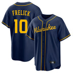 Choea M.Brewers #10 Sal Frelick Player Navy Home Game Stitched Jerseys