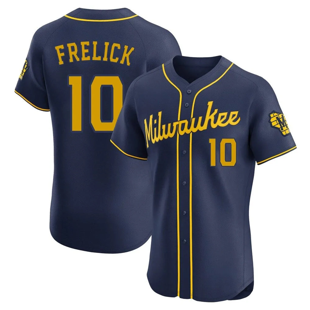 Choea M.Brewers #10 Sal Frelick Player Navy Home Limited Elite Stitched Jerseys
