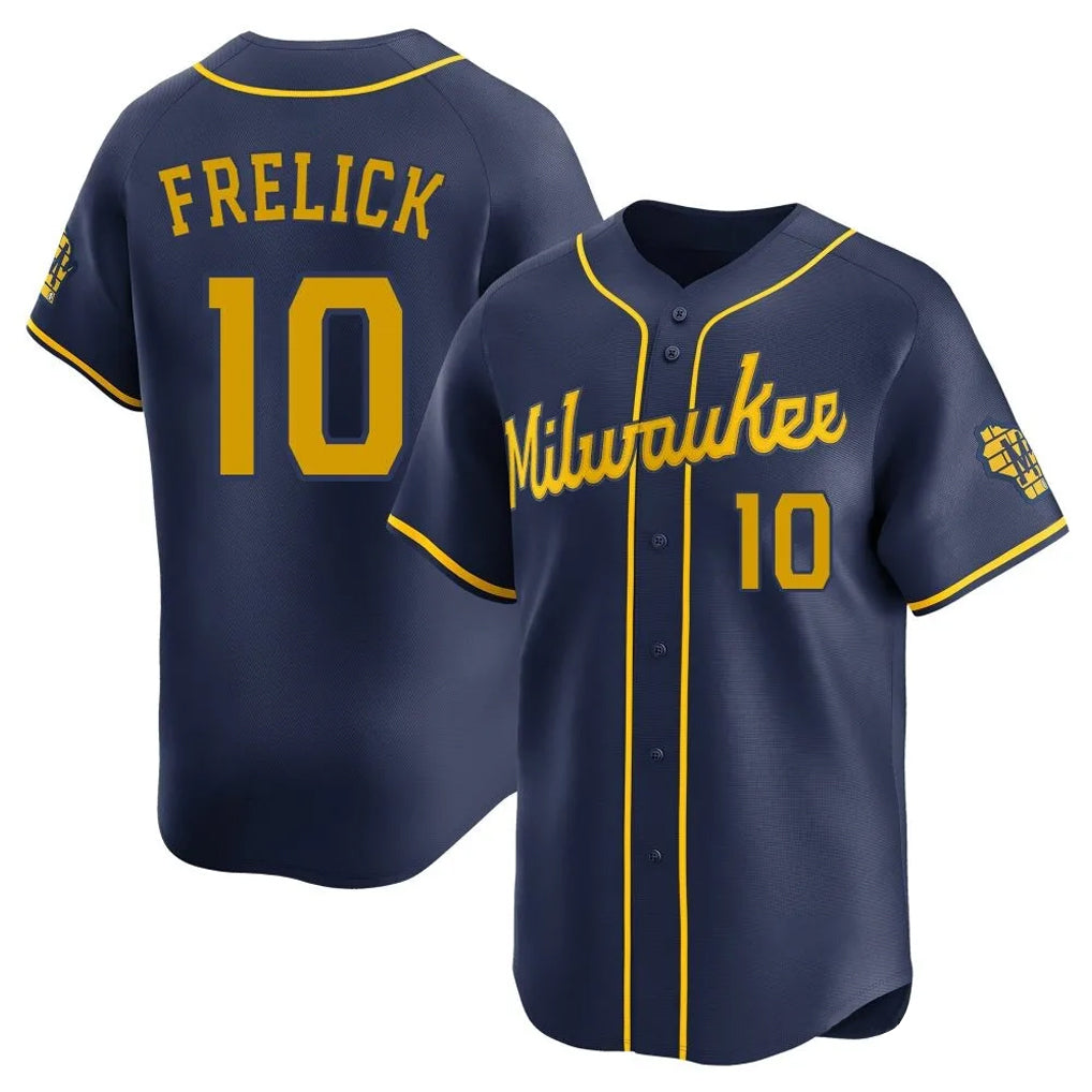 Choea M.Brewers #10 Sal Frelick Player Navy Home Limited Stitched Jerseys