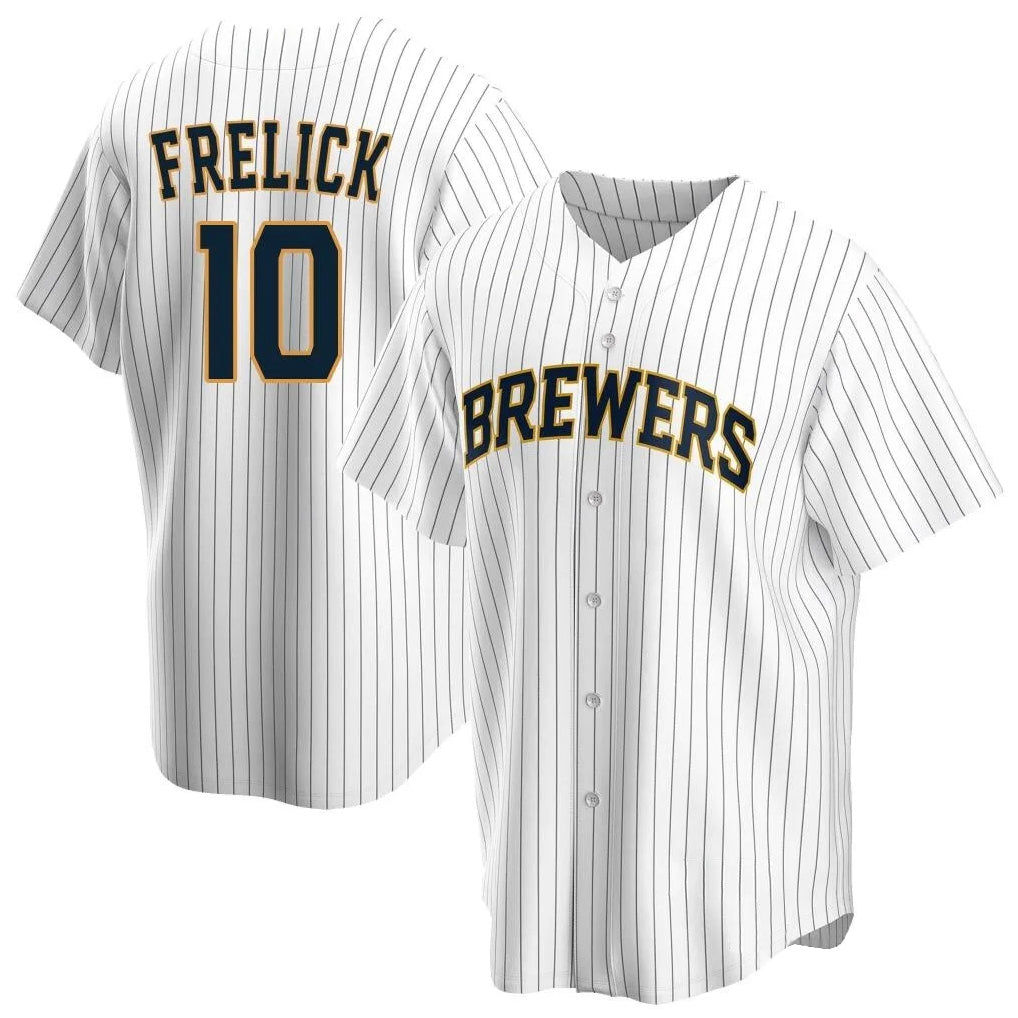 Choea M.Brewers #10 Sal Frelick Player White Home Game Stitched Jerseys