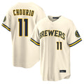 Choea M.Brewers #11 Jackson Chourio Player Cream Home Limited Stitched Jerseys