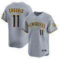 Choea M.Brewers #11 Jackson Chourio Player Gray Home Limited Stitched Jerseys