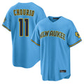 Choea M.Brewers #11 Jackson Chourio Player Light Blue Road Stadium Game Stitched Jerseys