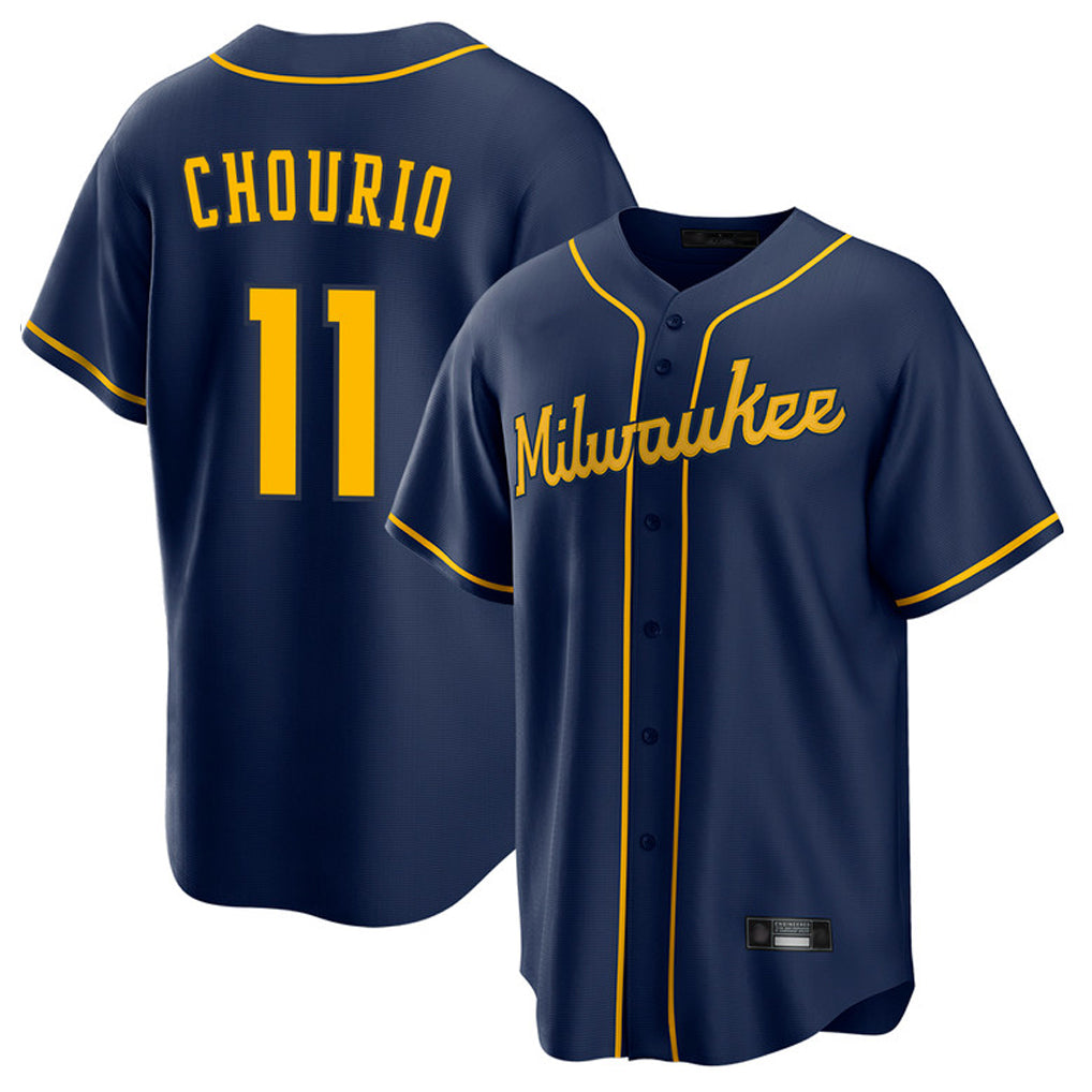 Choea M.Brewers #11 Jackson Chourio Player Navy Home Game Stitched Jerseys