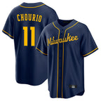 Choea M.Brewers #11 Jackson Chourio Player Navy Home Game Stitched Jerseys