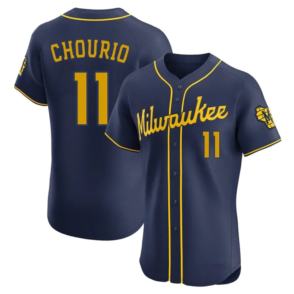Choea M.Brewers #11 Jackson Chourio Player Navy Home Limited Elite Stitched Jerseys