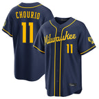 Choea M.Brewers #11 Jackson Chourio Player Navy Home Stadium Game Stitched Jerseys