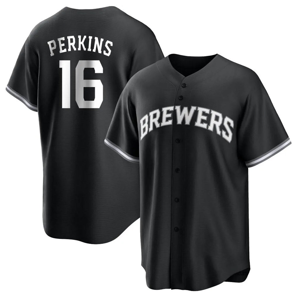 Choea M.Brewers #16 Blake Perkins Player Black Game Home Stitched Jerseys