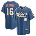 Choea M.Brewers #16 Blake Perkins Player Blue 2026 City Connect Home Game Stitched Jerseys
