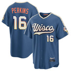 Choea M.Brewers #16 Blake Perkins Player Blue 2026 City Connect Home Game Stitched Jerseys