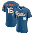 Choea M.Brewers #16 Blake Perkins Player Blue 2026 City Connect Home Limited Elite Stitched Jerseys