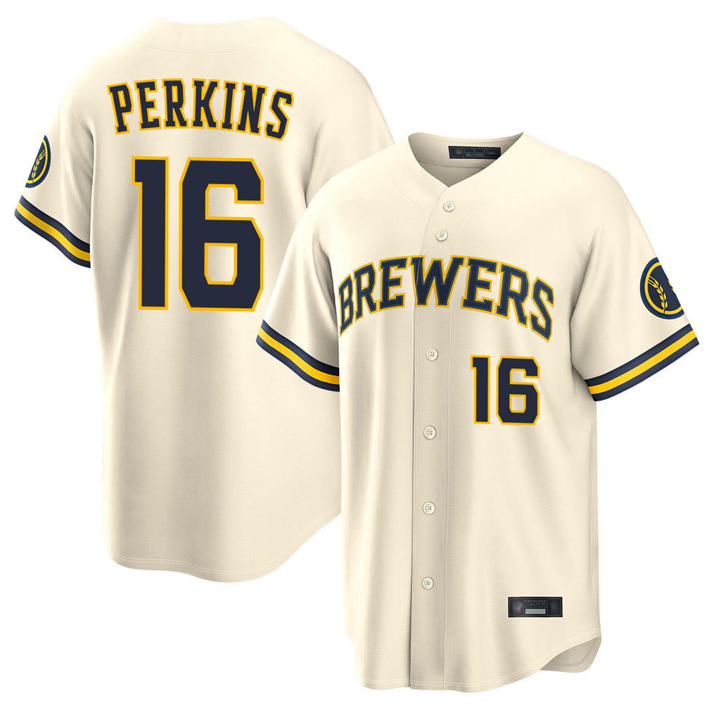 Choea M.Brewers #16 Blake Perkins Player Cream Home Limited Stitched Jerseys
