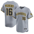 Choea M.Brewers #16 Blake Perkins Player Gray Home Limited Stitched Jerseys