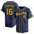 Choea M.Brewers #16 Blake Perkins Player Navy Home Limited Stitched Jerseys