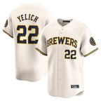 Choea M.Brewers #22 Christian Yelich Player Cream Home Limited Stitched Jerseys