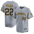 Choea M.Brewers #22 Christian Yelich Player Gray Home Limited Stitched Jerseys